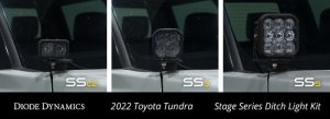 Toyota Tundra LED Light Pods - Ditch (above the hood) - Diode Dynamics - SS5 Sport Stage Series Ditch Light Kit - Yellow - `22-`27